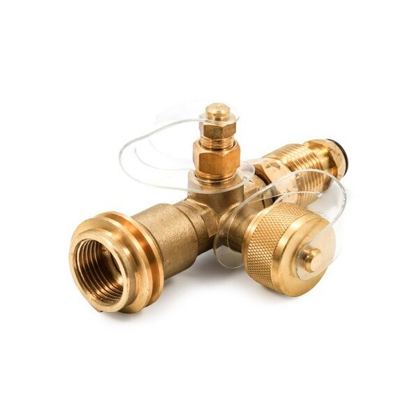 Camco BRASS TEE W/4 PORTS, W/5FT & 12FT EXT .HOSES, CLAMSHELL 59123 - main